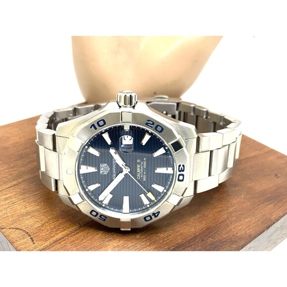 Tag Heuer Men's Watch WAY2012 Aquaracer Swiss Automatic Blue Dial Steel 43mm - Picture 8 of 14